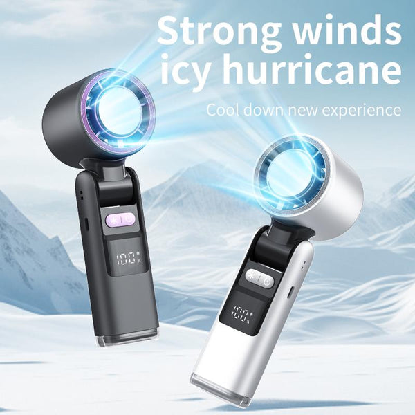 Portableairconditioner"3-In-1 Ice Cooling Portable Fan - USB Rechargeable, 10H Runtime, 100 Speeds with Ice Pad for Instant Chill, Ultra Quiet For