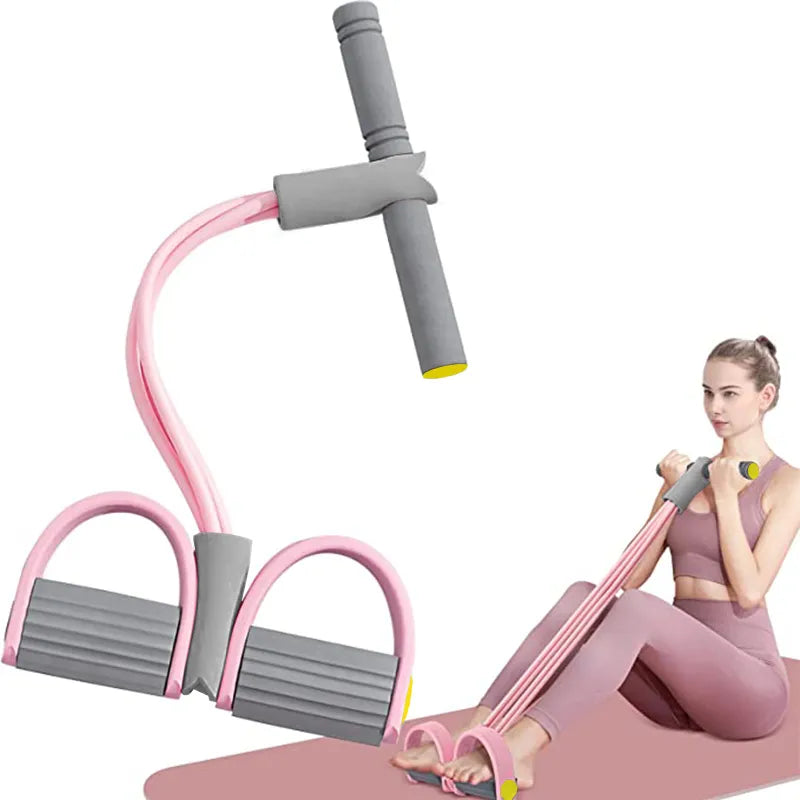 Resistance Bands-4 Tube Pedal Ankle Puller